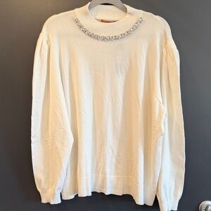 Belldini Jeweled Movk Neck Sweater NWT